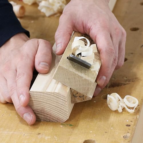 KAKURI Chamfer Plane for Wood [Adjustable 30°/45°/60°] - Japanese Corner Bevel Plane for Woodworking - Japanese Steel Blade & Oak Body, Made in JAPAN