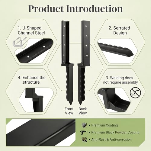 4 Pcs 30" Tall Fence Post Repair Kit for Ourdoor