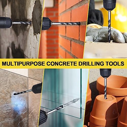 DYRECELVE 12-Piece Masonry Drill Bit Set and Concrete Drill Bit Set - style: 12-PCS Masonry Drill Bit Set