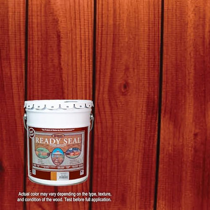 Ready Seal Exterior Wood Stain & Sealer, Redwood, 5 Gallon - color: Redwood, size: 5 Gallon