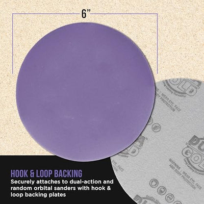 Dura-Gold Premium 400 Grit 6" Purple Film Ceramic Sanding Discs, Box of 50 - style: 400 Grit