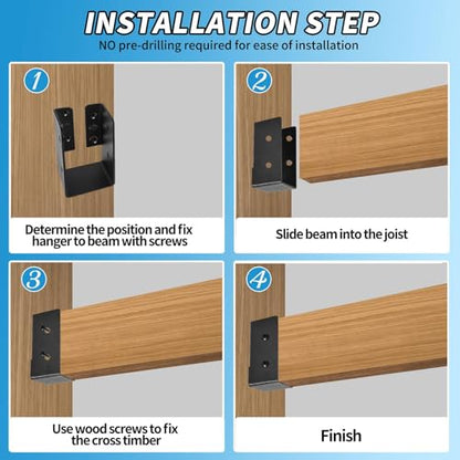2x4 Joist Hanger 24PCS,Outdoor Trim Concealed-Flange Joist Bracket - size: 24pcs, style: 2''x4''
