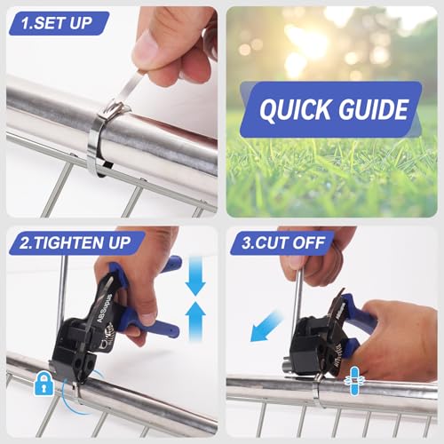 Metal Zip Tie Gun Kit with 200 Pcs 12" Stainless Steel Cable Ties - color: Silver, size: 12 inch (200 pcs) + Tool (0.12-0.47 inch)