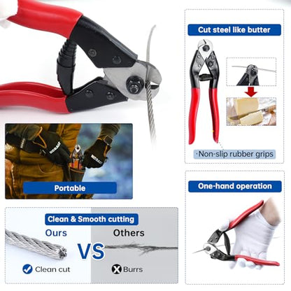 Muzata Upgraded Cable Cutter for Cable Railing and Other DIY Projects CT15