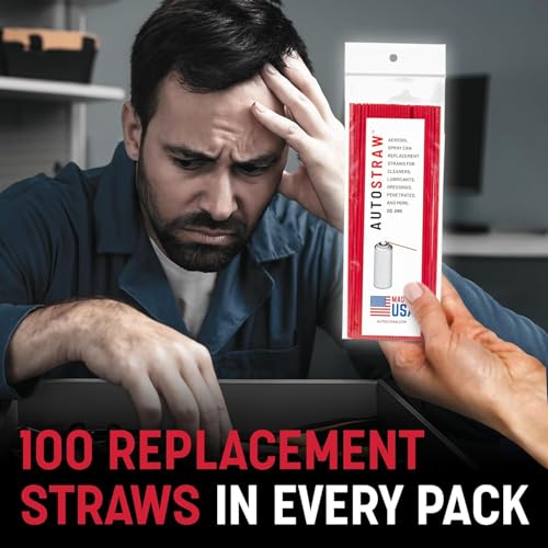 AUTOSTRAW 7 Inch Red Aerosol Can Replacement Straws, 100 Pack | Universal Spray Can Extension Tubes Compatible with Automotive Sprays, Lubricants & All USA Aerosol Cans - color: Red – 7 Inch – Bulk Pack (100 Count)