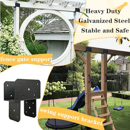 4x4 Post Anchor Connector Heavy Duty Post Caps Tie Bracket,2PCS Joist Anchor Connector Pergola Brackets for Wood Beam Support(Actual 3.5"x3.5") - size: 4x4(B3.5"x3.5",P3.5"x3.5")