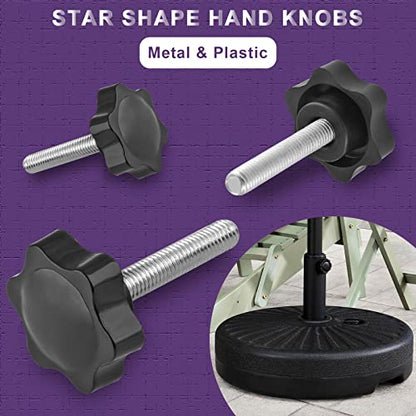 M8 x 40mm Thread Star Knob, 2Pcs - size: M8 x 40mm, style: Hexagonal Handle