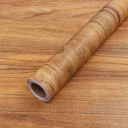 COSNIGHT Wood Grain Contact Paper for cabinets Peel and Stick Wallpaper - color: Brown, size: 15.7" x 393"