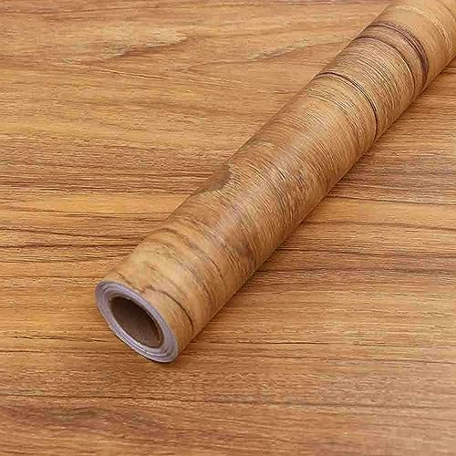 COSNIGHT Wood Grain Contact Paper for cabinets Peel and Stick Wallpaper - color: Brown, size: 23.6" x 236"