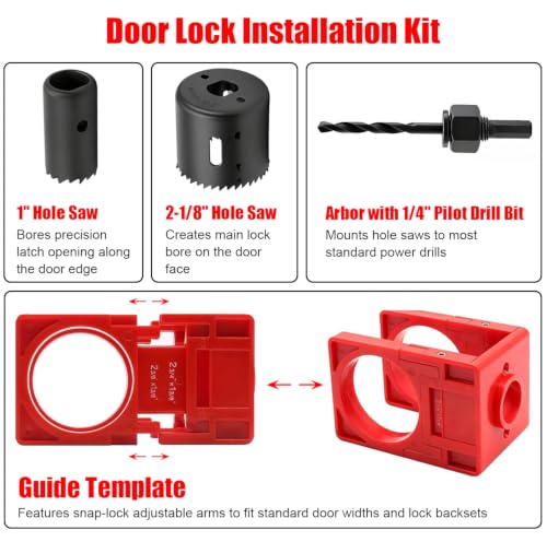 Door Hinge Jig, 3-In-1 Kit for Door Hinge, Lock and Latch Installation
