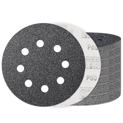 100PCS 5 Inch Sanding Discs 60 Grit, Wet Dry Hook and Loop Sandpaper - style: 60Grit