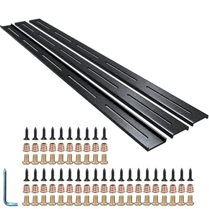 C Channel Steel Support Metal Support Bracing Hidden C Bracket for Table Top Live Edge Slab Woodworking, Black Coat Finish, 6 Holes (3 Pack, 32 Inch) - size: 32 Inch, style: 3 PACK