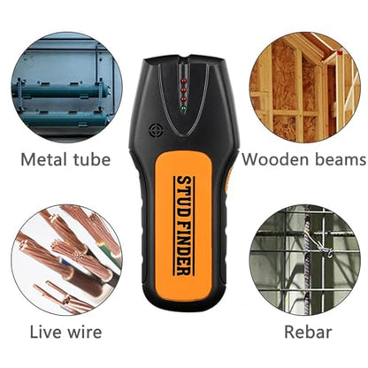 Stud Finder Wall Scanner, 3 in 1 Multifunctional Stud Detector – Finds Center & Edge of Wood/Metal Studs and Live AC Wire for Wall Drilling & Electrical Work