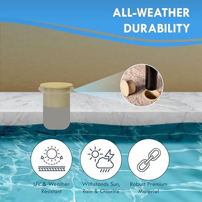 Pool Fence Hole Caps for 1-Inch Poles, Tan, 25 Pack - color: Tan
