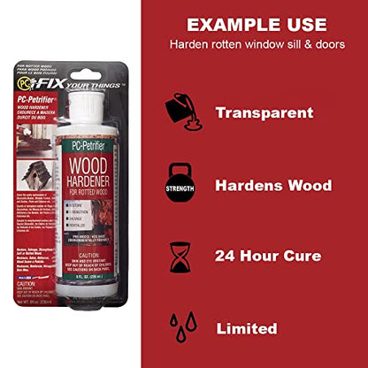 PC-Products Wood Repair Epoxy Paste and Wood Hardener Kit, PC-Woody 96 oz and PC-Petrifier 1 Gallon - size: Woody (96 oz) & Petrifier (1 gallon) Kit, style: PC-Woody Kit