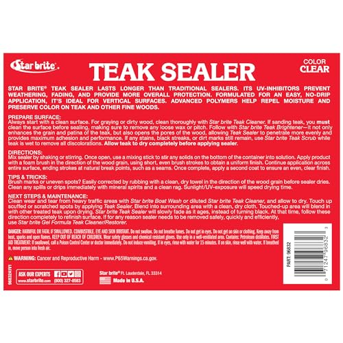 Star brite Teak Sealer - Clear - One Coat Formula, 32 Oz Quart - color: Clear, style: 32 Oz Quart