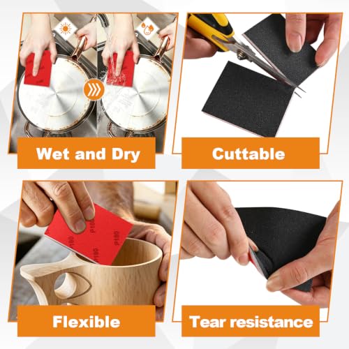 27 PCS 3x4 Inch Sanding Sponge, 120 Grit Sandpaper Pads Sanding Blocks Set - color: 120 Grit
