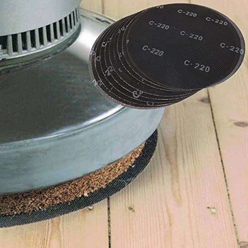 HUAALIUCHE 17" Sanding Screen Discs - Mesh Floor Sanding Screen - Black Silicon Carbide - for Wood Floors (10 Pack, 220 Grit) - size: 17 inch, style: #220-10 Pack