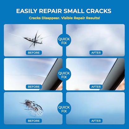 Windshield Crack Repair Kit 3 Bottles Nano Quick and Efficiency Glass Repair Liquid for Cracks Glass Fixing Chips,Bullseye, Star-Shaped,Windshield Scratch Remover