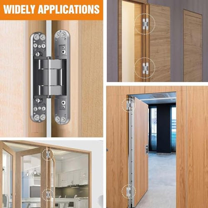6" Hidden Door Hinge/Concealed Hinges,Invisible Hinges - color: silvery, size: 6 Inch