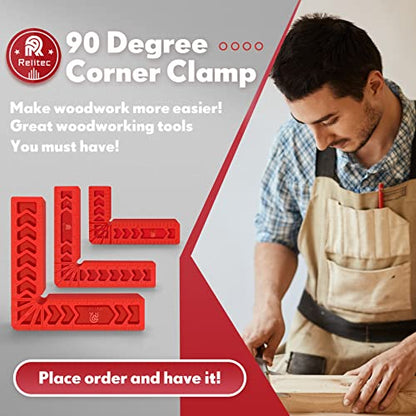 Positioning Squares, 90 Degree Corner Clamp, Right Angle Clamp Woodworking Tool, Carpentry Squares, Carpenter Tool for Picture Frames, Cabinets or Drawers, Set of 6（3" 4"6"） - style: 2PCS 3'' + 2PCS 4'' + 2PCS 6''