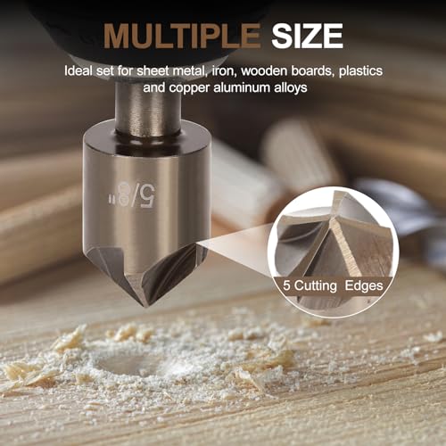 5 Pcs Step Drill Bit & 5 Pcs Countersink Drill Bit Set, Titanium High Speed Steel Step Drill Bit, 50 Sizes of Step Bits for Metal, HSS Step Bit with Aluminum Case for DIY, Multiple Hole Stepped Up Bit - style: 11PCS Step Drill Bits Set