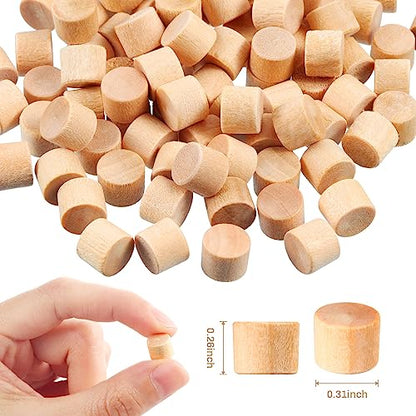 200-Piece Flat Head Wood Plugs - 3/8" & 5/16" Screw Covers (Wooden) - size: 5/16 Inch