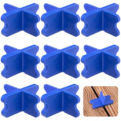 8 Pcs ABS Deck Spacer Tool, 4 Thicknesses Blue Deck Board Spacers - color: Blue-8