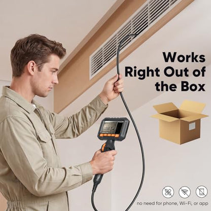 T Takmly Articulating Borescope, 1080P HD Endoscope for Inspection - color: Orange
