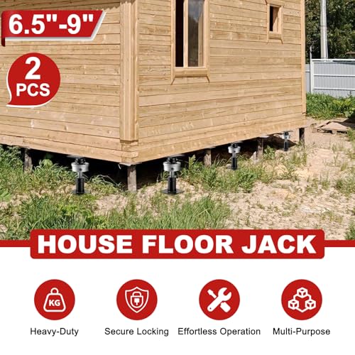 Screw Jacks Home Leveling, 6.5-9" House Floor Jacks, 22,046LBS - size: 2 PCS