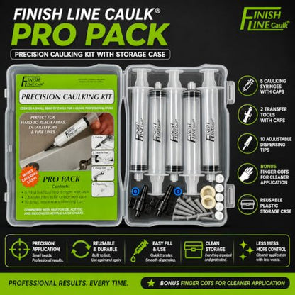 Syringe Style Precision Caulking Tool in Carrying Case - style: Finish Line Caulk Pro Syringe Applicator with Carrying Case