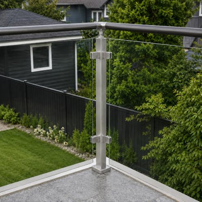 42-Inch Glass Railing Corner Post, 40mm, Satin(LIUCHONGYANG99) - size: 40MM*40MM, style: Corner Post