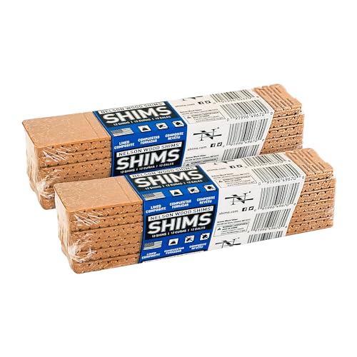 Composite Shims & Wedges for Leveling – Waterproof (24 Pack) 8-Inch Heavy Duty Durable Wood & Plastic Shims for Leveling Toilets, Windows, Cabinets, Decks, Tables & Furniture Levelers - Made in USA