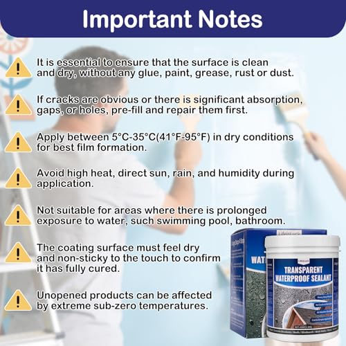 42OZ Transparent Waterproof Coating with Brush Invisible Waterproof Sealant