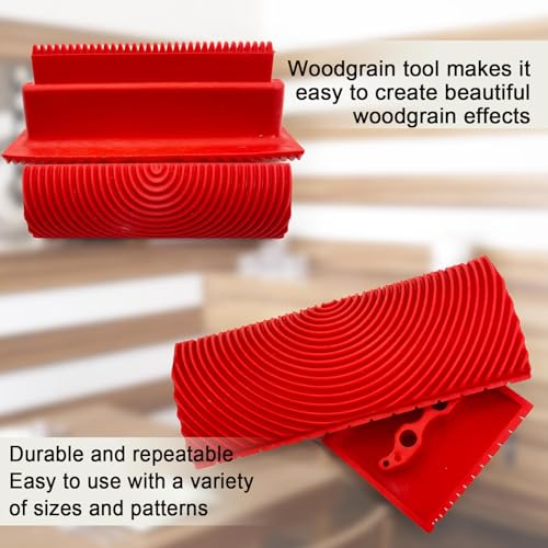 Wood Graining Tool, 4 PCS Rubber Empaistic Grain Tool Set - size: 4pcs