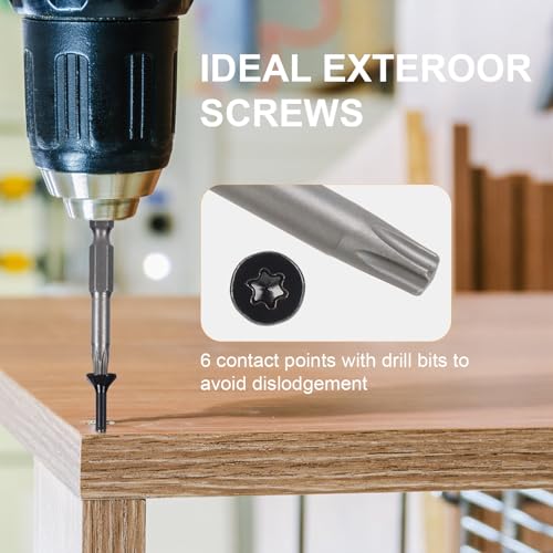Wood Screws #8 x 1-1/2’’, T25 Star Torx Drive Flat Head Deck Screws, Black, 165Pcs (1lb) - color: Black, size: 8X1-1/2’’