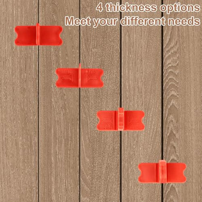 12Pack Deck Spacers Tool, Deck Board Spacers (1/16", 1/8", 3/16", 1/4") Red - color: red