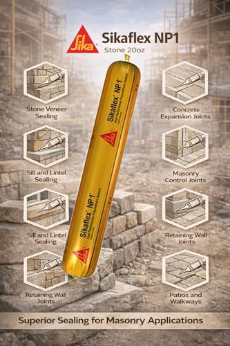 Sika Sikaflex NP1 (FKA MasterSeal NP 1) Stone 20 oz Sausage Pack Polyurethane Construction Sealant Color-Matched for Stone Brick & Concrete Expansion & Control High-Movement Exterior Perimeter Joint - color: Stone