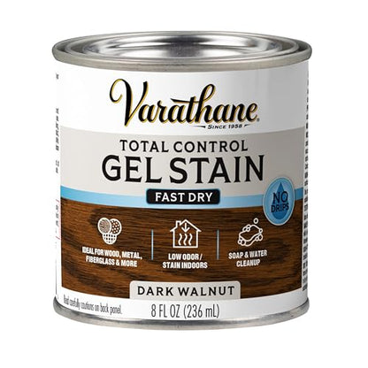 Varathane Total Control Dark Walnut Gel Stain - color: Dark Walnut, size: Half Pint (Pack of 1)
