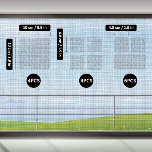 Secopad 14 Sheets Screen Patch Tape, Window Screen Repair Kit, Grey - color: Gray