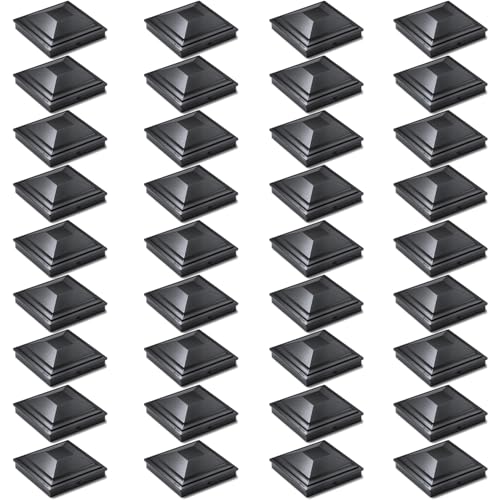 SIEDiNLAR 4x4 Post Caps Black 36 Pack, Fence Post Covers Outdoor Waterproof - color: Black, size: 4x4in, 36 Pack