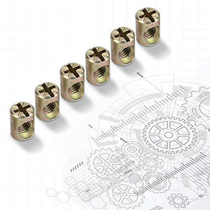 Furniture Nut,30pcs M6 Furniture Nut Dowel Cabinet Connectors Embedded Nuts Fasteners