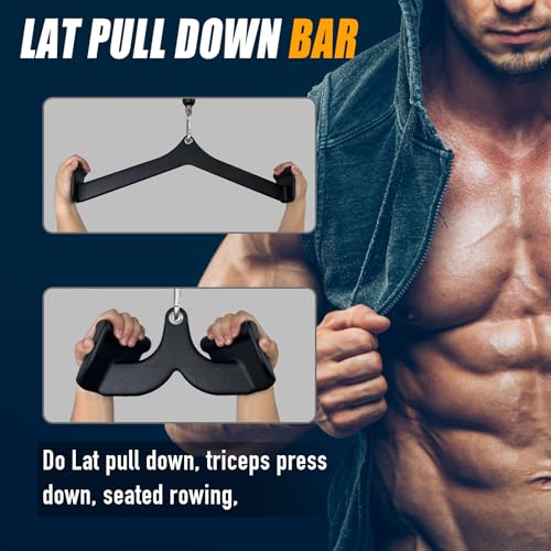 Ergonomic LAT Pull Down Bars, Back and Triceps Strength Training Equipment, LAT Pulldown Attachments, Cable Attachments for Home Gym - color: BT0024
