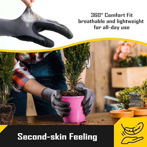 COOLJOB 3/12/36 Pairs Safety Work Gloves, Microfoam Nitrile Rubber Coated - size: Medium, style: 3 Pairs