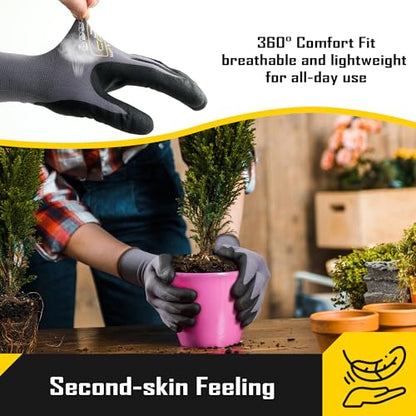 COOLJOB 36 Pairs Safety Work Gloves, Microfoam Nitrile Rubber Coated - size: Large, style: 36 Pairs