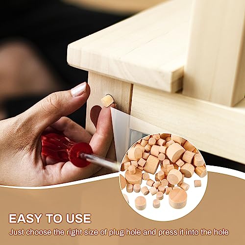 200 Mixed Size Wood Caps - 3/16", "5/16", "3/8", "1/2 Inch Screw Plugs - size: Mixed Sizes