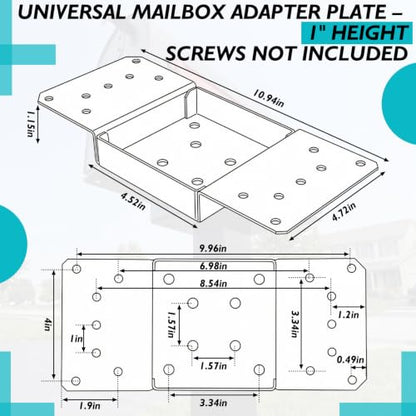 Mailbox Mounting Bracket Universal Plate for Post Mount Mailboxes Wood or Hollow Posts Mailbox Mounting Plate for Most Post Mounted Mailboxes with Holes at The Bottom