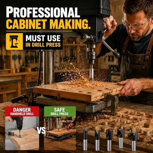 Landhoow 5 Pcs Wood Plug Cutters Set 3/4" 3/8" 1/2" 5/8" 11/32"