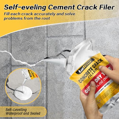 Concrete Crack Filler, Cement Crack Filler, Fast-Drying Crack Filler, Self-Leveling Caulking Sealan Effectively Repairs Cracks in Driveways, Sidewalks, Patios, and Window Sills (1 Pack - 1.1LB) - style: 1 Pack - 1.1LB