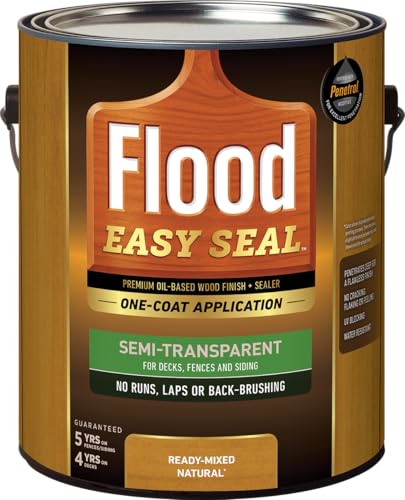 Flood Easy Seal 1 gal Natural Semi-Transparent Exterior Wood Stain & Sealer - color: Natural